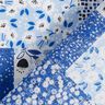Bavlněná látka Kreton Vzhled patchworku – bílá/modrá,  thumbnail number 3
