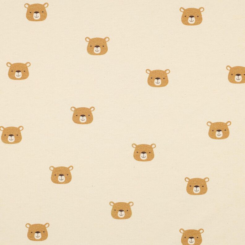 GOTS Bavlněný žerzej Medvědi | Poppy Fabrics – vlněná bílá/světle hnědá, image number 1
