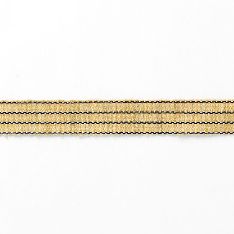 Tkaná stuha Melírované pruhy [27 mm] – hořčicove žlutá/černá,  image number 2