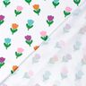 Bavlněný žerzej Stylizované tulipány – bílá/červenofialková,  thumbnail number 4