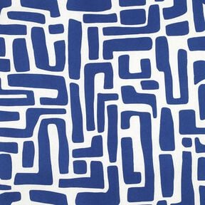 Povrstvená bavlna abstraktní – královská modr/vlněná bílá, 