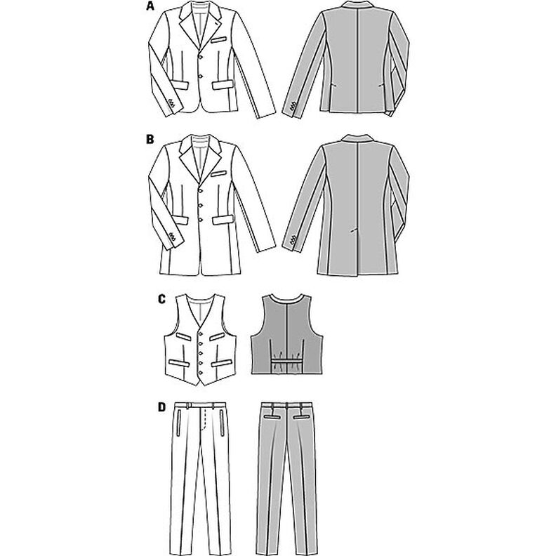 Pánský oblek s vestou / Redingot, Burda 6871,  image number 4
