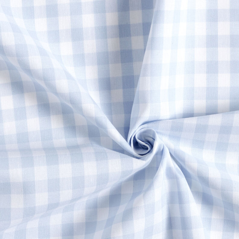 Bavlněná látka Vichy károvaná 1 cm – světle džínová modrá/bílá, image number 3