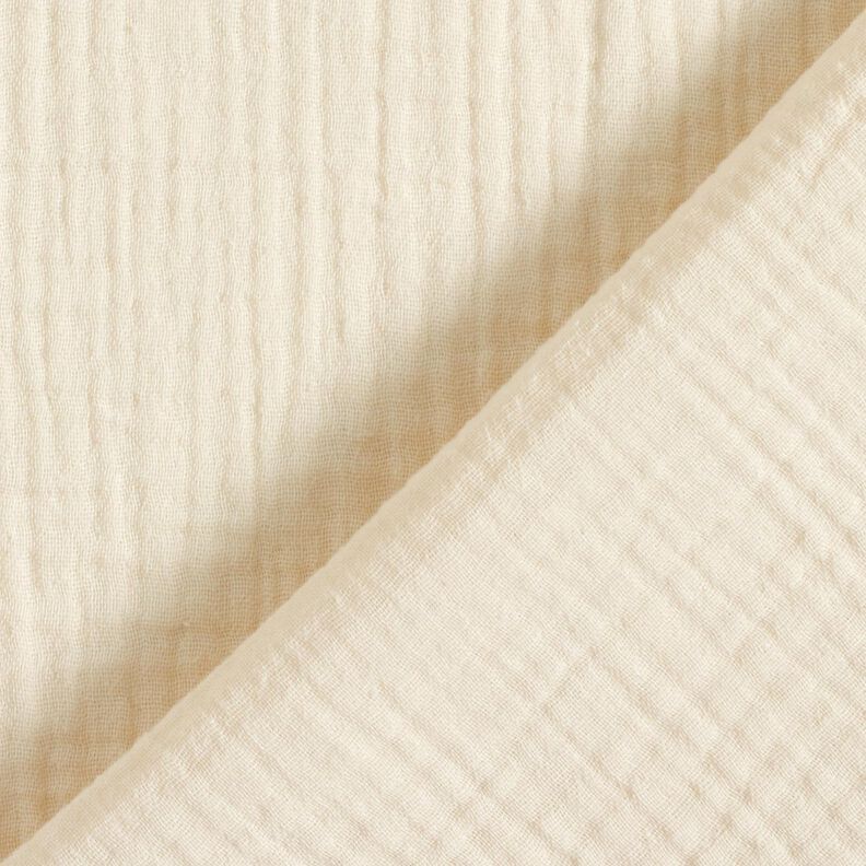 GOTS Nebělená mušelínová tkanina s dvojitým pomačkáním | Tula – přírodni,  image number 3