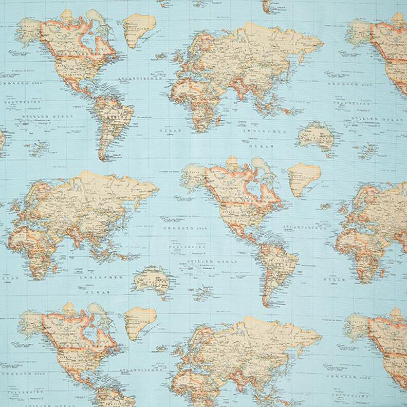 Dekorační otomanu Mapa světa – baby modra,  image number 1