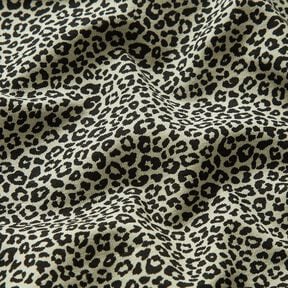 Bavlněný žerzej mini leopardí potisk – šedobéžová/černá, 
