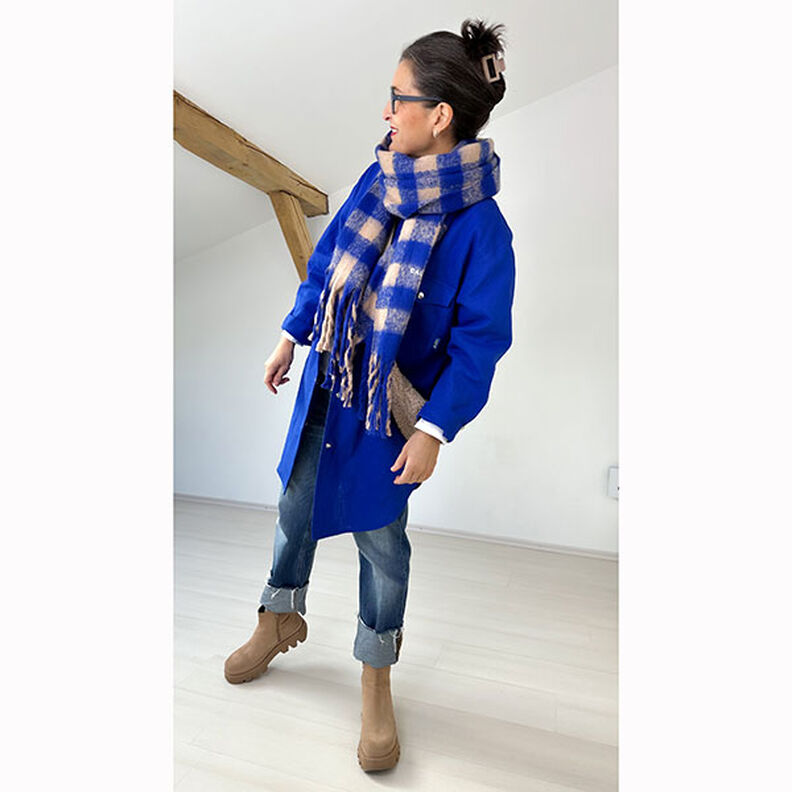 Lněná látka Ramie mix medium – královská modr,  image number 13
