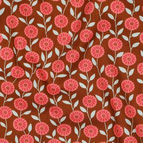 Bavlněný popelín Letní květiny | Poppy Fabrics – humrová/bronzová, 