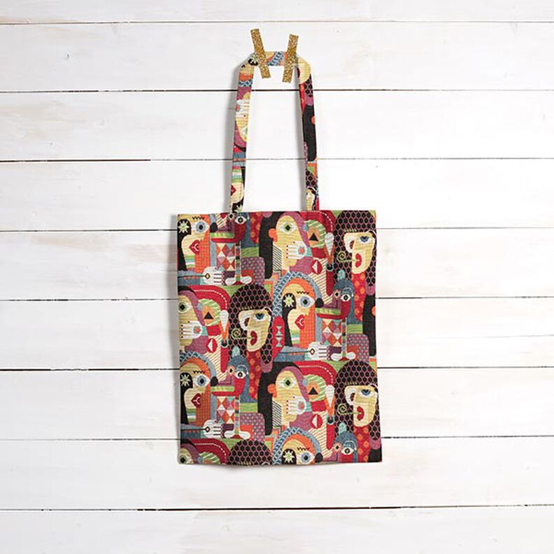 Dekoračn&iacute; l&aacute;tka gobel&iacute;n Abstraktn&iacute; obličeje &ndash; čern&aacute;,  image number 7