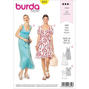 Šaty, Burda 6312 | 32 - 44, 
