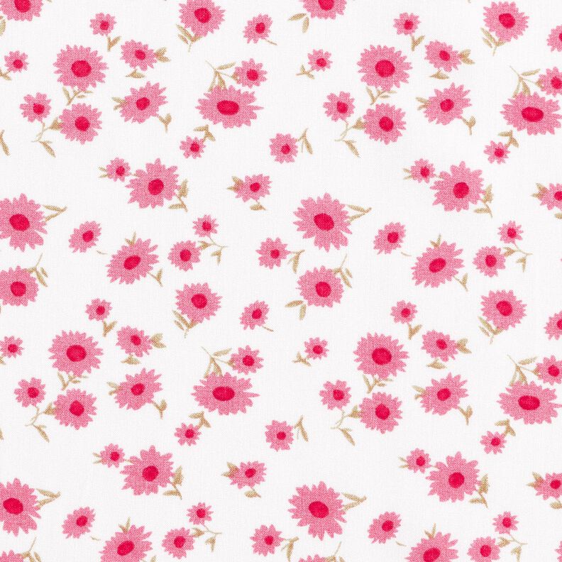 Viskózová tkanina jemné květy – bílá,  image number 1