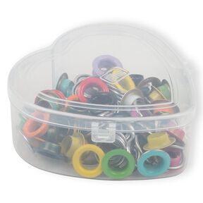 Grommet s ručním svorkou, v srdíčkové krabičče [11 mm] | Prym – červená, 