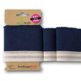 GOTS Náplety CUFF ME COLLEGE [ 140 cm | 7,5 cm ] | Albstoffe – namornicka modr/béžová, 
