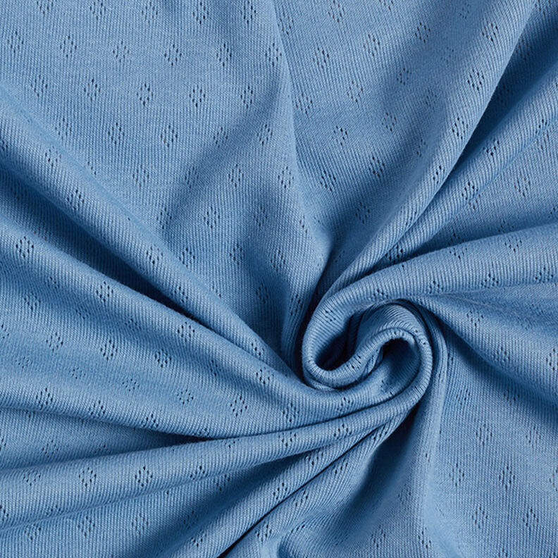 Žerzej z jemného úpletu s dírkovým vzorem – modrá,  image number 3