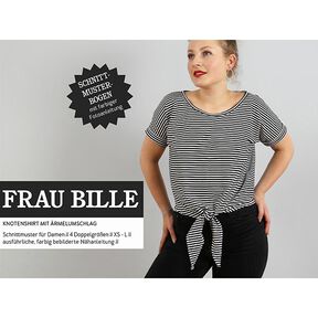 FRAU BILLE – ležérní tričko s uzlem s ohrnutými rukávy, Studio Schnittreif | XS - L, 