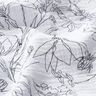 Mušelín / dvojitá mačkaná tkanina Malovaná květinová louka – bílá/černá,  thumbnail number 2