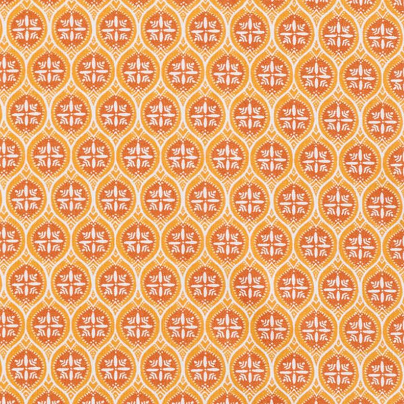 Bavlněný kreton Ornamenty na dlažbě – oranžová,  image number 1