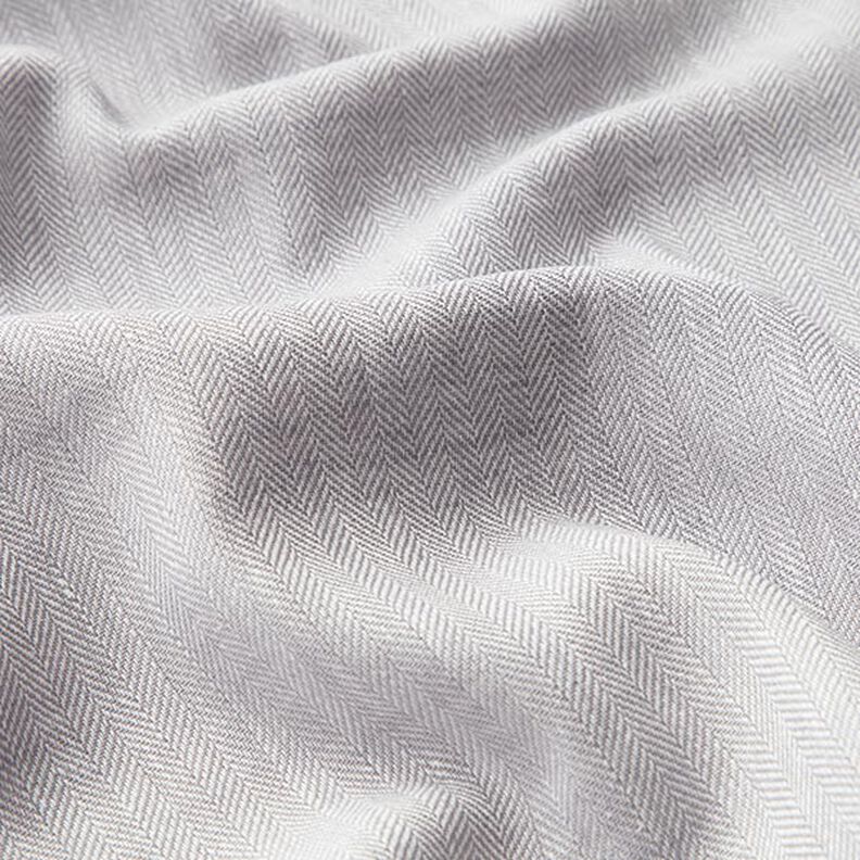 Směs lnu a bavlny se vzorem rybí kost – světle šedá,  image number 2