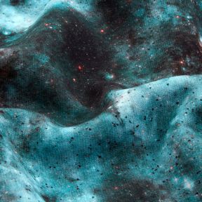 Teplákovina po?esaná Universum digitální potisk – ledov? modrá/?erná, 