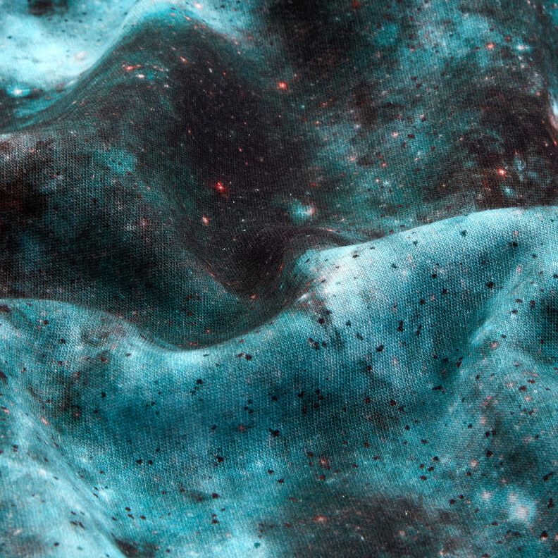 Teplákovina po?esaná Universum digitální potisk – ledov? modrá/?erná,  image number 2