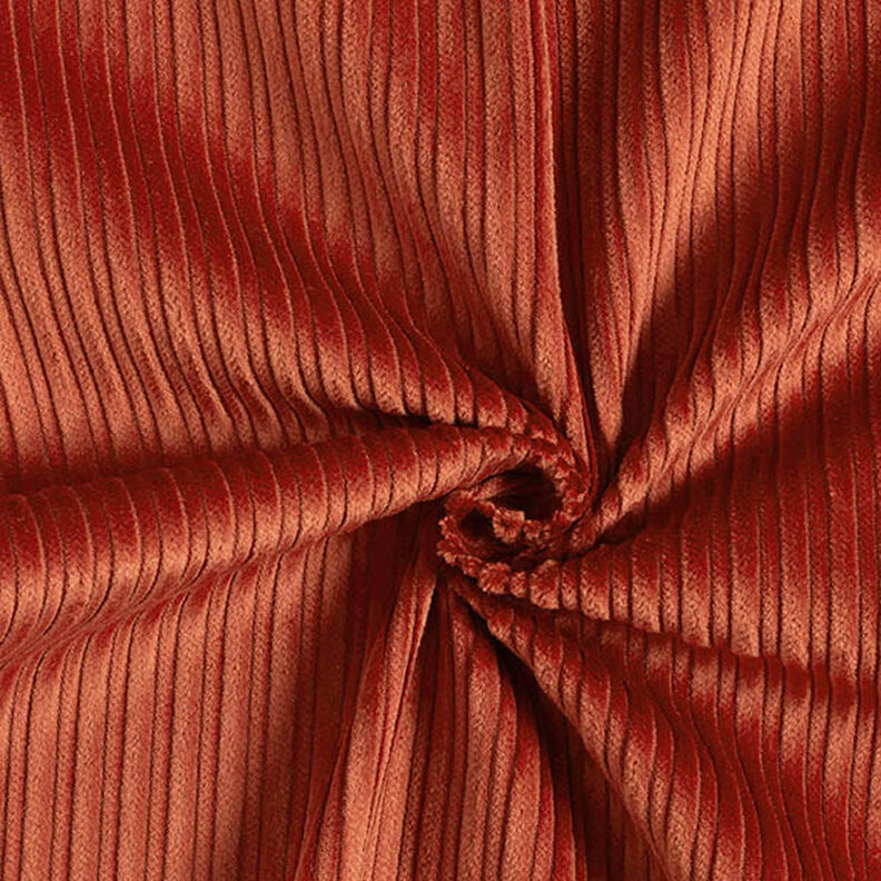 Efektní manšestr s širokými a úzkými pruhy – terracotta,  image number 1