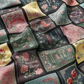 Dekorační látka Gobelín Obal knihy – černá/merlot, 