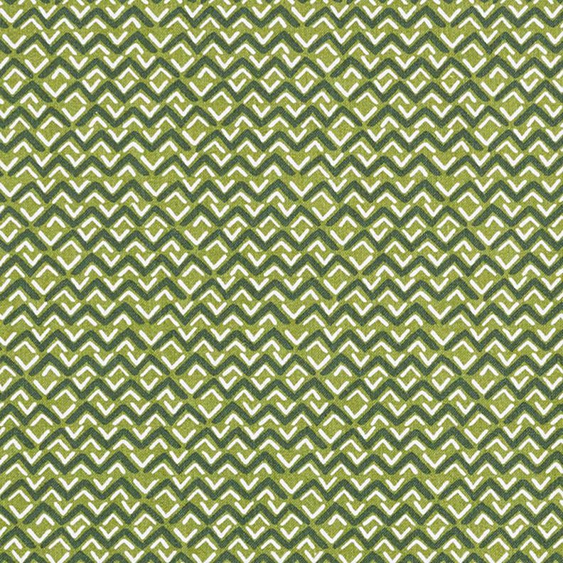 Bavlněná látka Kreton Etno cikcak – zelená,  image number 1