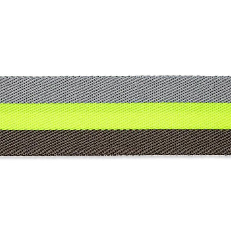 Popruh na tašku či kabelku neonový [ 40 mm ] – žlutá neonová/šedá,  image number 2
