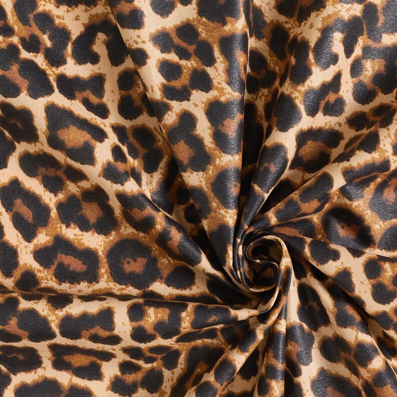Povrstvená bavlna Jemný leopardí vzor – hnědá/černá,  image number 3