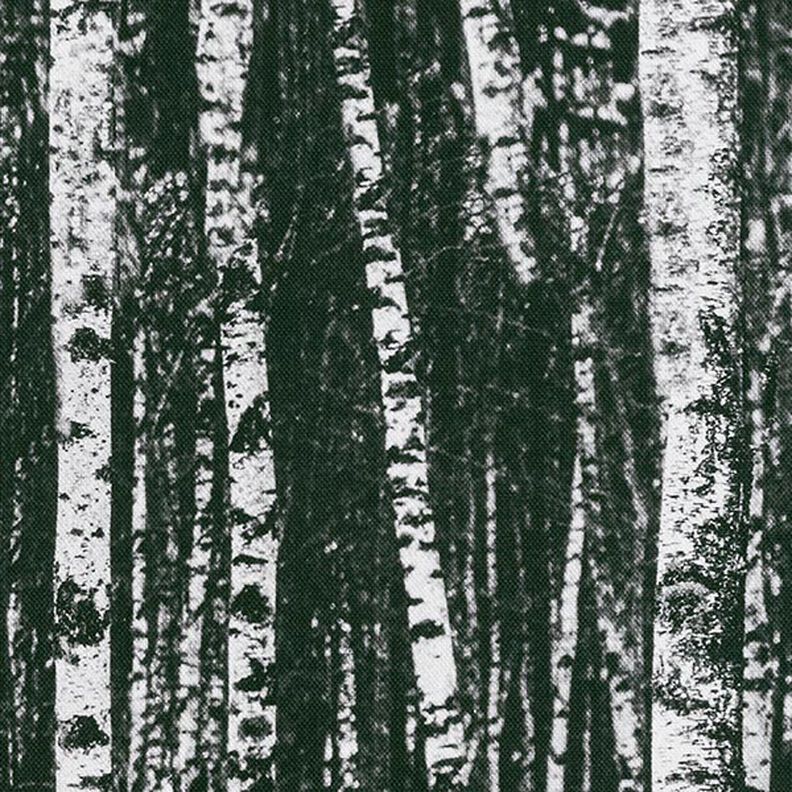 Dekorační látka Polopanama Březový les – černá/bílá,  image number 6