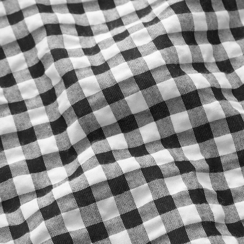 Seersucker velký kostkovaný Vichy – bílá/černá,  image number 2
