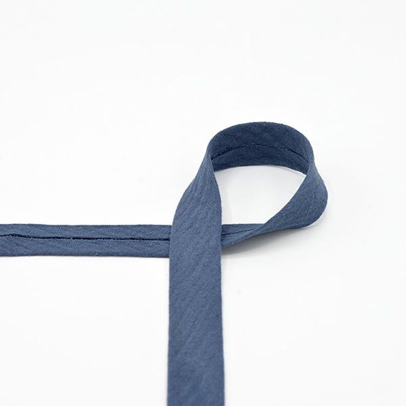 Šikmý proužek Mušelín [20 mm] – džínově modrá,  image number 1