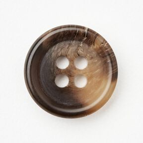 4dírkový kulatý knoflík [Ø 15 mm] – černohnědá, 