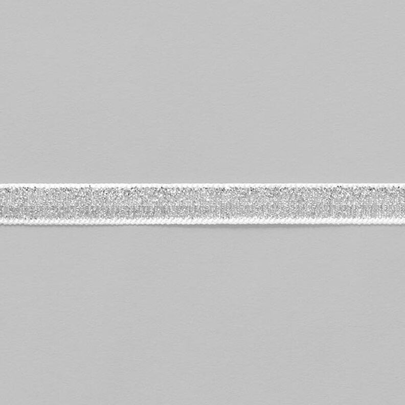 Sametová stužka Metalický [10 mm] – stříbrná metalická,  image number 2