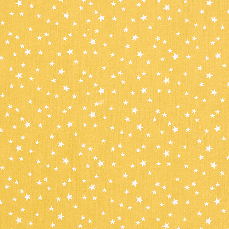 Bavlněný popelín Nepravidelné hvězdy – hořčicove žlutá, image number 1