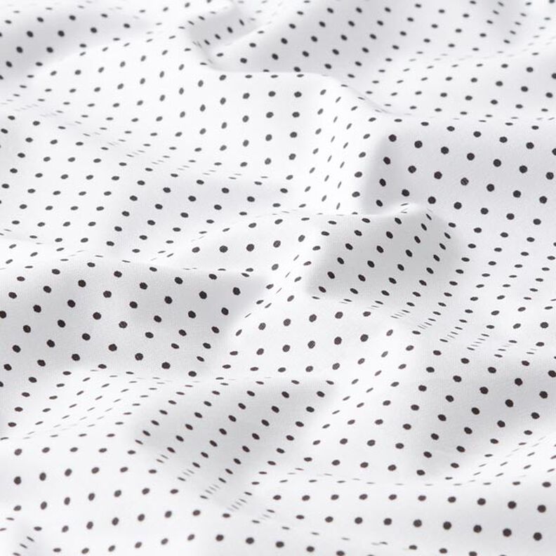 Bavlněný popelín Malé puntíky – bílá/černá,  image number 2