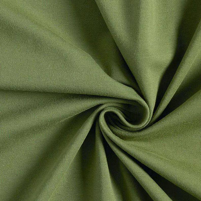 Bavlněný žerzej Medium jednobarevný – olivová,  image number 1