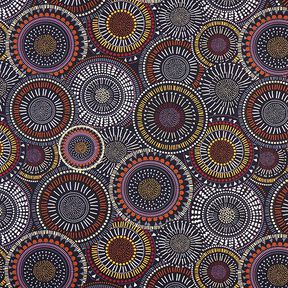 Bavlněná látka Kreton mandala – černá, 