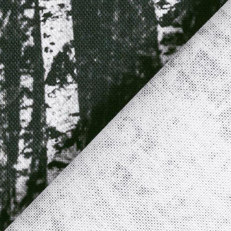 Dekorační látka Polopanama Březový les – černá/bílá,  image number 4