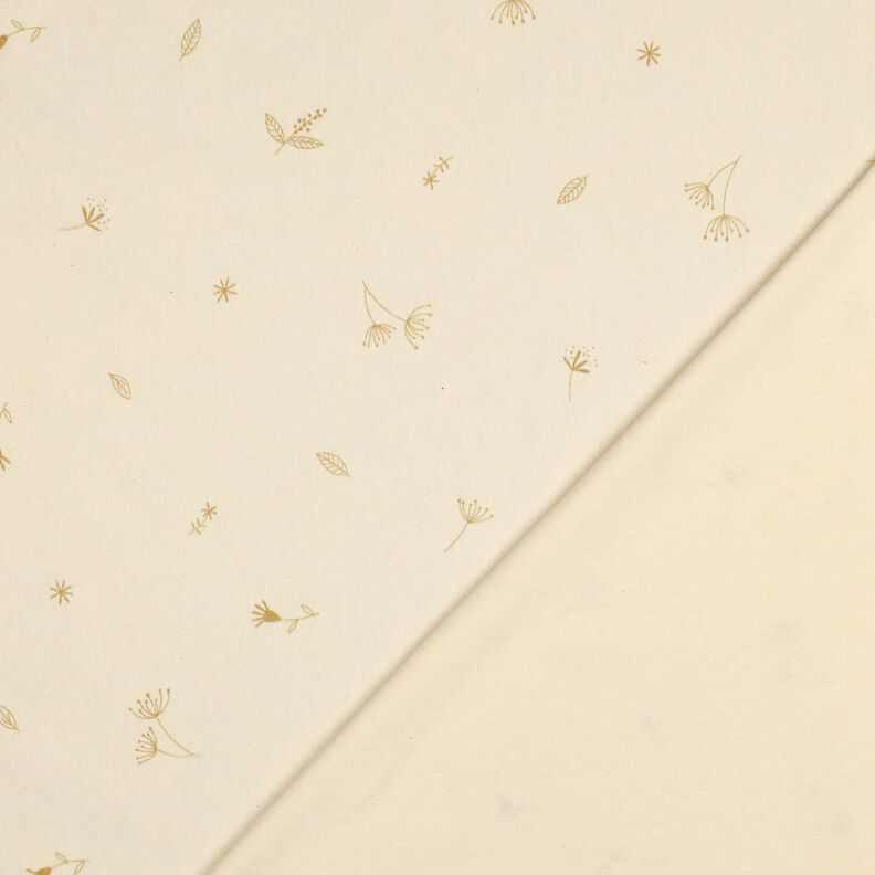 GOTS Bavlněný žerzej Větve a rostliny | Poppy Fabrics – kremová/srnčí hnědá, image number 4