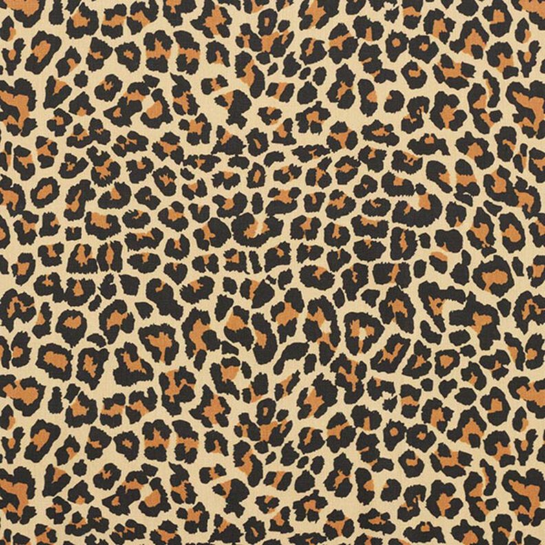 Dekorační látka Bavlněný satén Leopardí vzor – hnědá,  image number 1