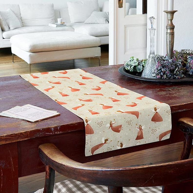 Dekorační látka Polopanama Malý anděl – přírodni/korálová,  image number 8