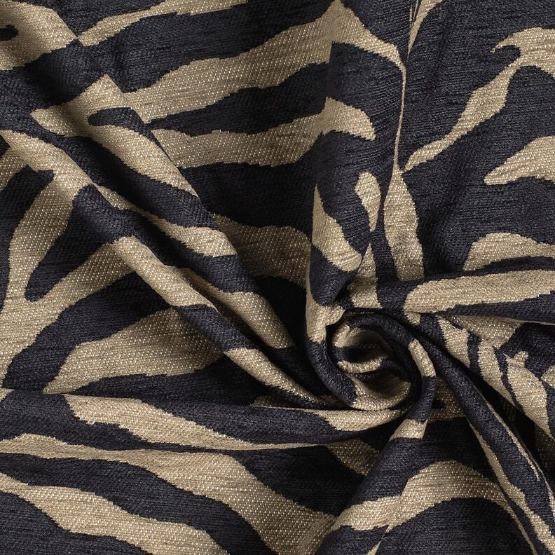 Čalounická látka Žakár Zebra – khaki/černá,  image number 3