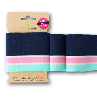 GOTS Náplety CUFF ME COLLEGE [ 140 cm | 7,5 cm ] | Albstoffe – namornicka modr/růžová, 