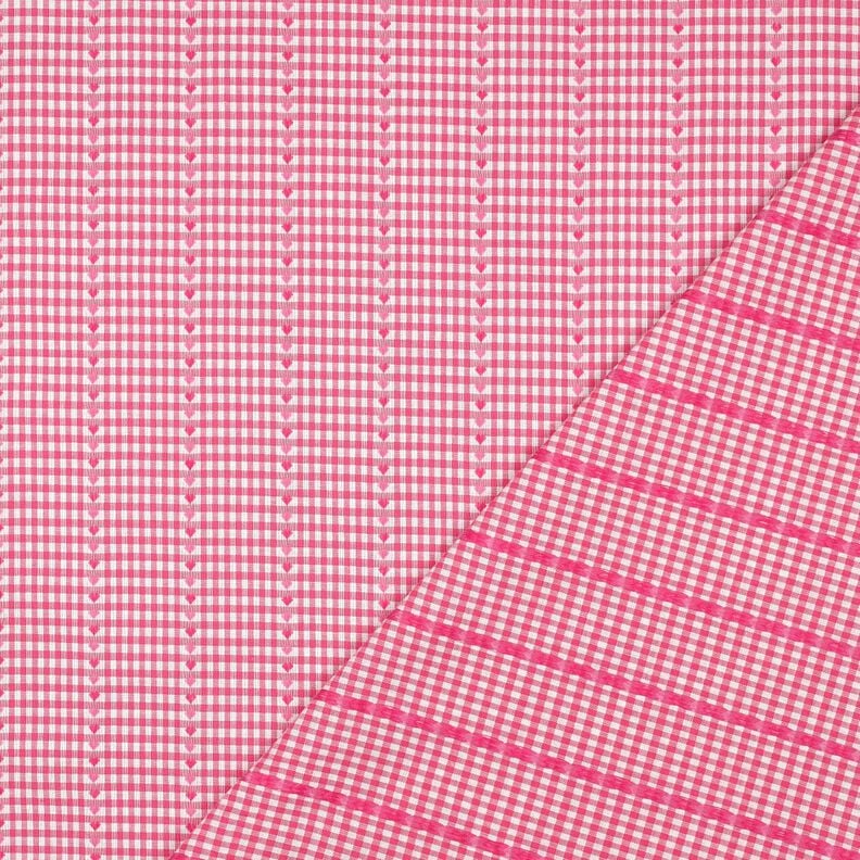 Bavlněná látka Žakár kára a srdíčka – pink/bílá,  image number 4