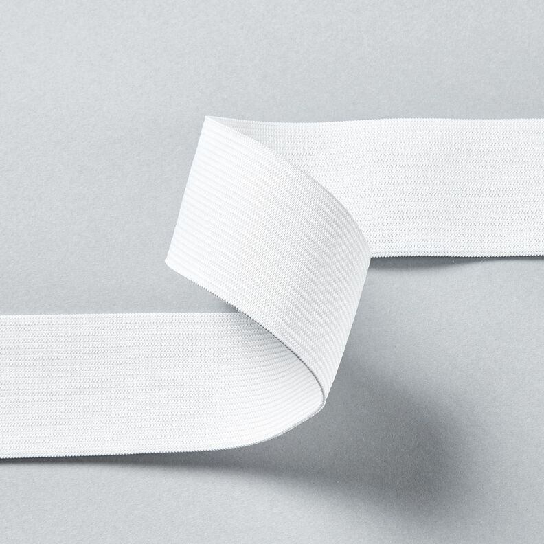 Hladká gumová stužka [3 m | 40 mm] – bílá,  image number 2