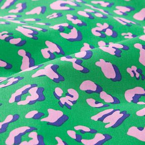 Povrstvená bavlna Abstraktní Leopardí vzor | Poppy Fabrics – zelená/růžová, 
