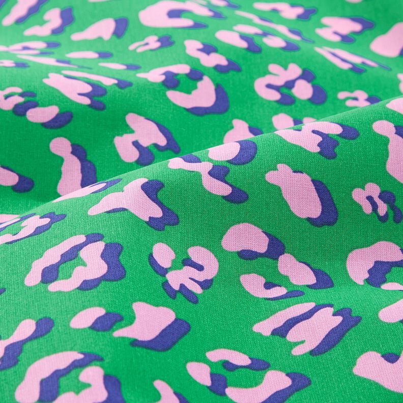 Povrstvená bavlna Abstraktní Leopardí vzor | Poppy Fabrics – zelená/růžová, image number 2