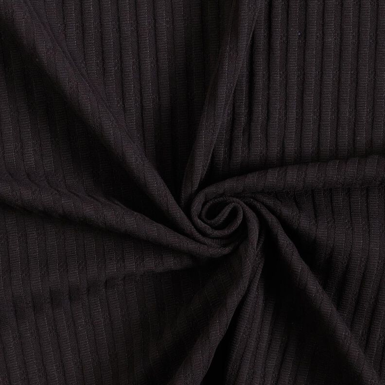 Žebrovaný žerzej Jediný pletený vzor – černá,  image number 3