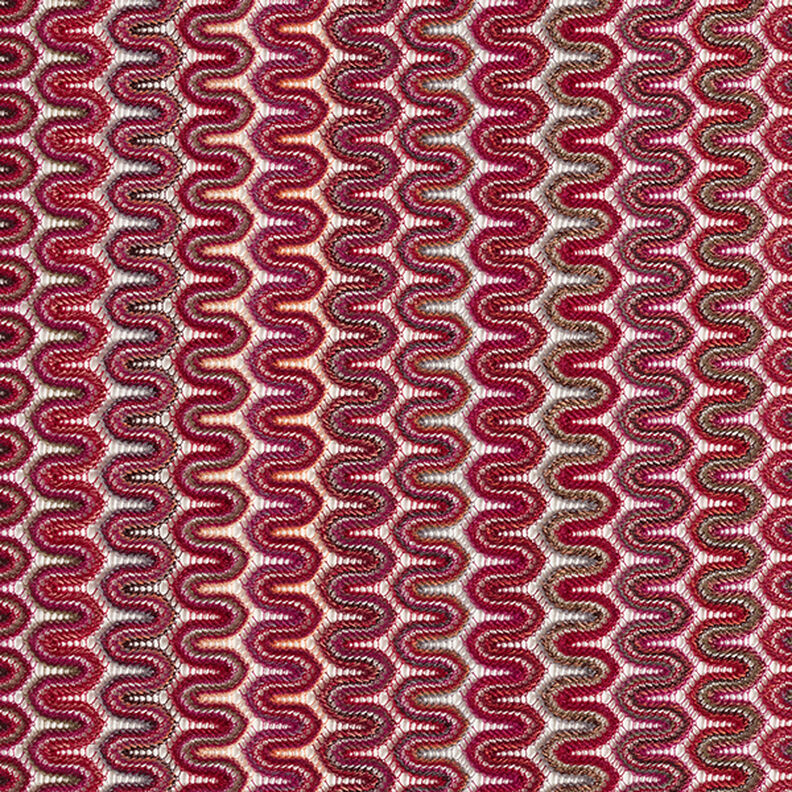 Krajková tkanina se vzorem vlny – tmavě červená,  image number 1